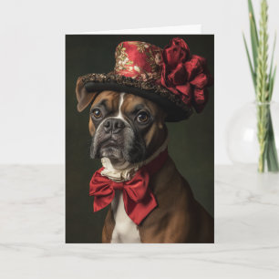 Boxer Christmas Victorian Dog Holiday Card
