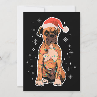 Boxer Christmas Wear Santa Hat Christmas Dog Fairy Invitation