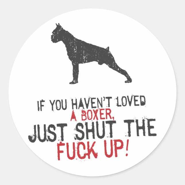Boxer Classic Round Sticker (Front)
