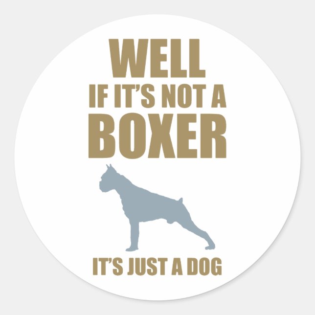 Boxer Classic Round Sticker (Front)