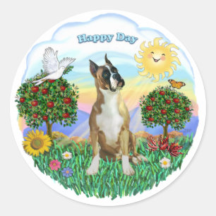 Boxer (cropped ears) classic round sticker