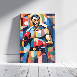Boxer Cubism Canvas Print