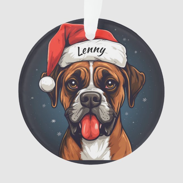 Boxer Custom Christmas Ornament (Front)