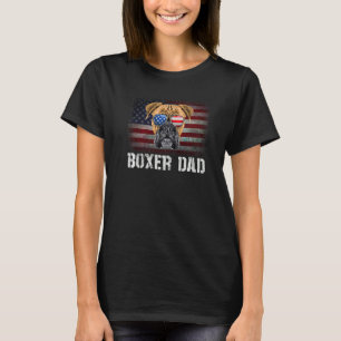 Boxer Dad American Boxer Dog Us Flag 4th Of July T-Shirt