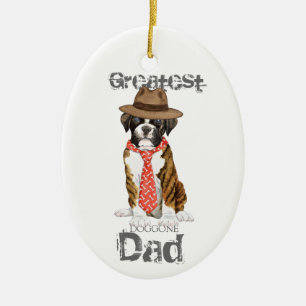 Boxer Dad Ceramic Ornament