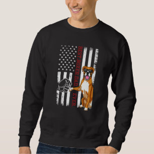 Boxer Dad Dog Boxer Dog Apparel American Flag For Sweatshirt