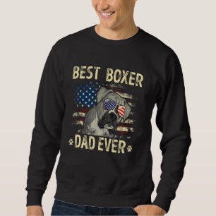 Boxer Dad Dog Lovers American Flag 4th Of July Sweatshirt