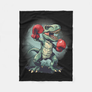 Boxer Dinosaur Boxing Dino Kickboxing T-rex Boxing Fleece Blanket