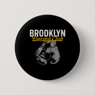 Boxer Distressed Retro Brooklyn Boxing Club Vintag 6 Cm Round Badge