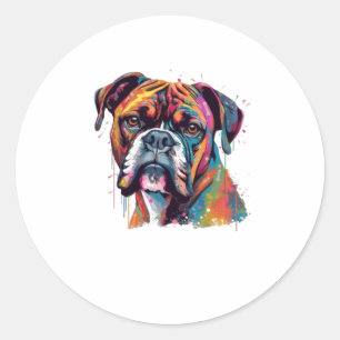 Boxer Dog 2 Classic Round Sticker