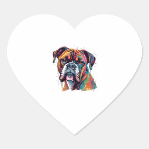 Boxer Dog 2 Heart Sticker