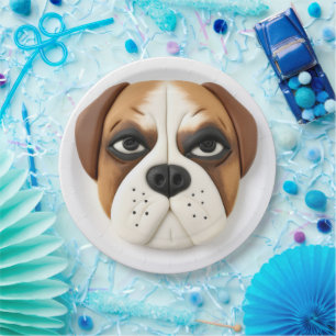 Boxer Dog 3D Inspired  Paper Plate