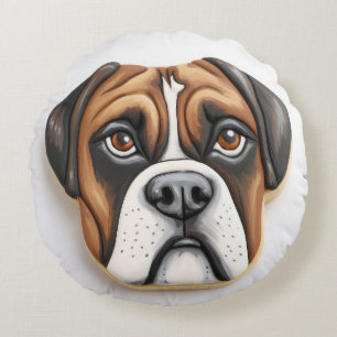 Boxer Dog 3D Inspired Round Cushion