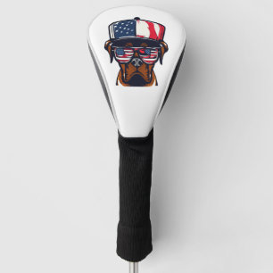 Boxer Dog 4th of July Golf Head Cover