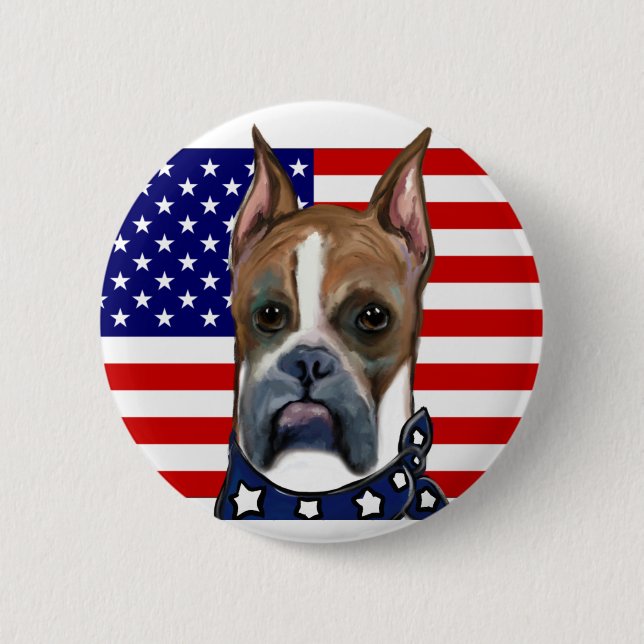 Boxer Dog 6 Cm Round Badge (Front)