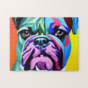 Boxer Dog Abstract colorful Portrait  Jigsaw Puzzle
