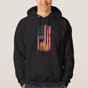 Boxer Dog American Flag Boys Girls Men Women Fourt Hoodie