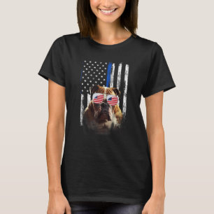 Boxer Dog American Flag Patriotic Boxer Dog 4th Of T-Shirt