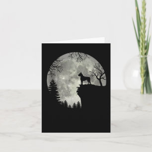 Boxer Dog And Moon Halloween Card