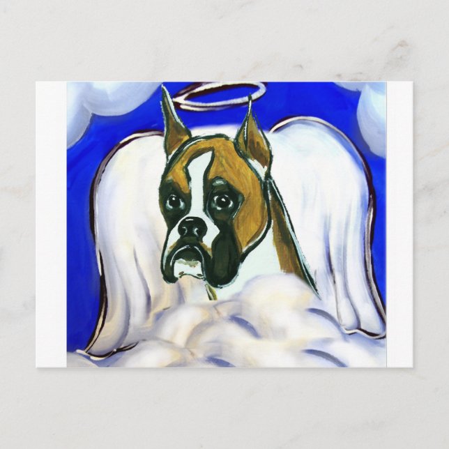 Boxer dog angel postcard (Front)