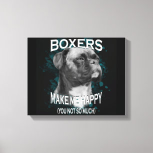 Boxer Dog Animal Lovers Art Text Canvas Print