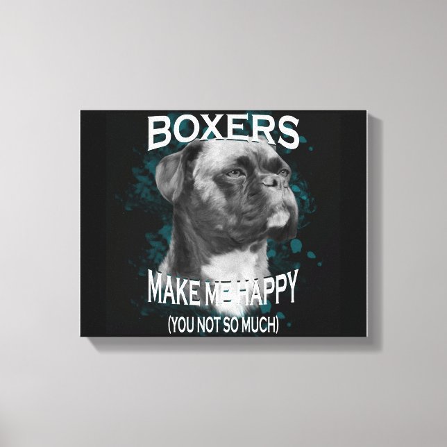 Boxer Dog Animal Lovers Art Text Canvas Print (Front)