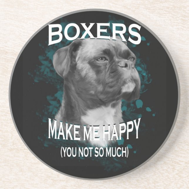 Boxer Dog Animal Lovers Art Text Coaster (Front)