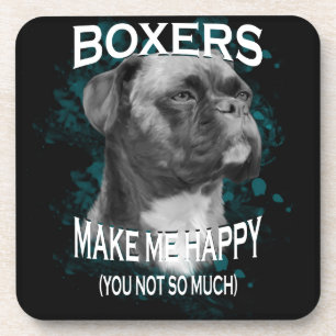 Boxer Dog Animal Lovers Art Text Coaster
