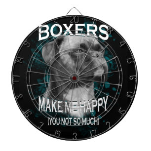 Boxer Dog Animal Lovers Art Text Dartboard