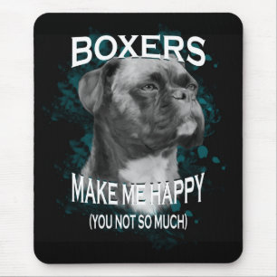 Boxer Dog Animal Lovers Art Text Mouse Mat
