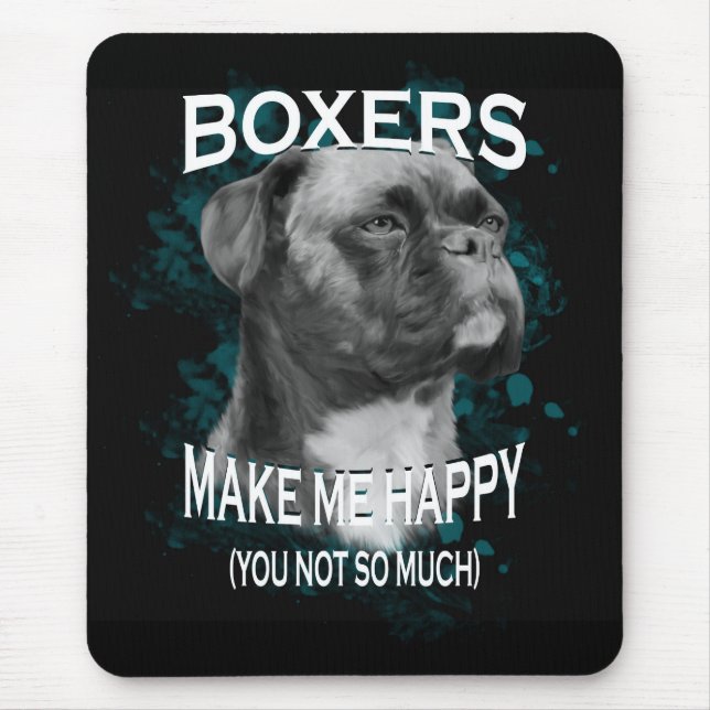 Boxer Dog Animal Lovers Art Text Mouse Mat (Front)