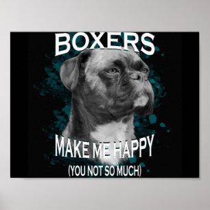 Boxer Dog Animal Lovers Art Text Poster