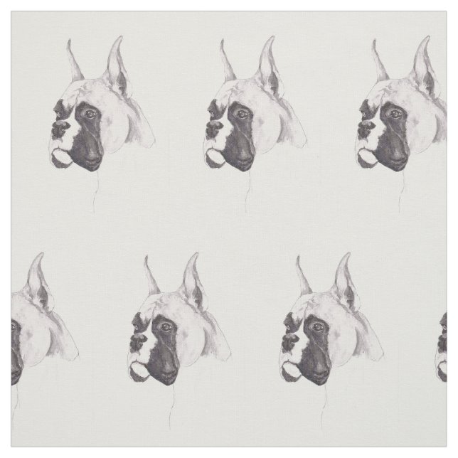 Boxer Dog Art Fabric (Swatch)