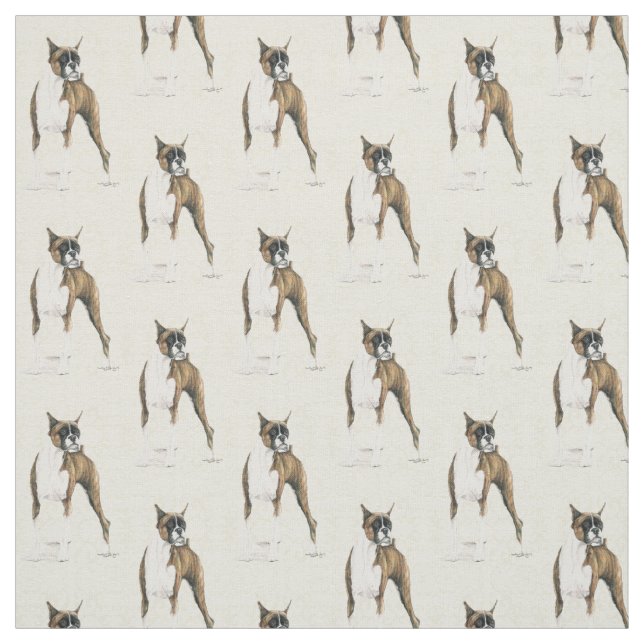 Boxer Dog Art Fabric (Swatch)