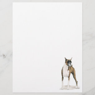 Boxer Dog Art Stationery Letter Head