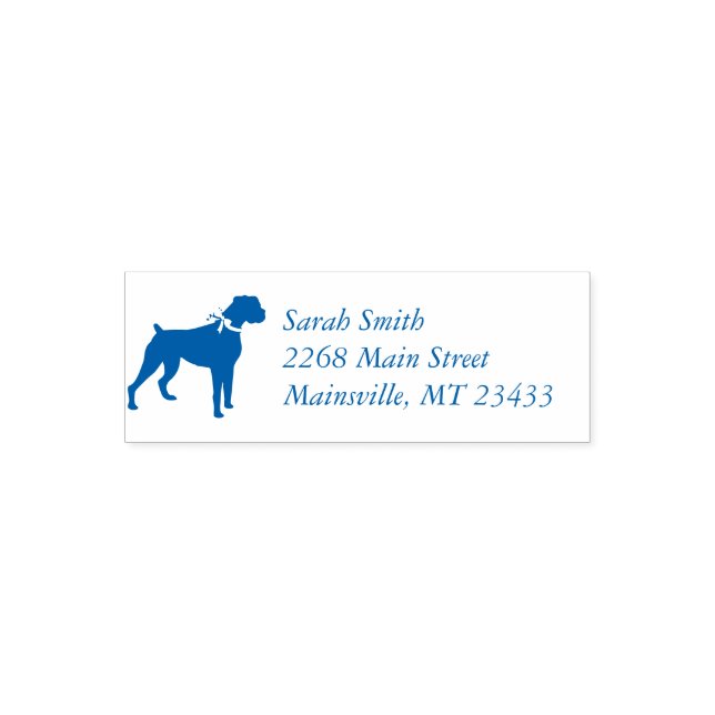 Boxer Dog Baby Shower Puppy Blue Boy Self-inking Stamp (Design)