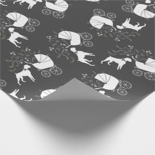 Boxer Dog Baby Shower Puppy Grey Wrapping Paper