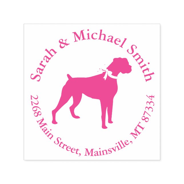 Boxer Dog Baby Shower Puppy Pink Girl Self-inking Stamp (Design)