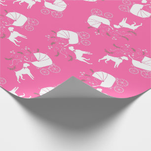Boxer Dog Baby Shower Puppy Pink Girl Wrapping Paper