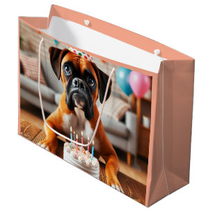 Boxer Dog Birthday Fun Large Gift Bag