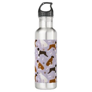 Boxer Dog Bones and Paws 710 Ml Water Bottle
