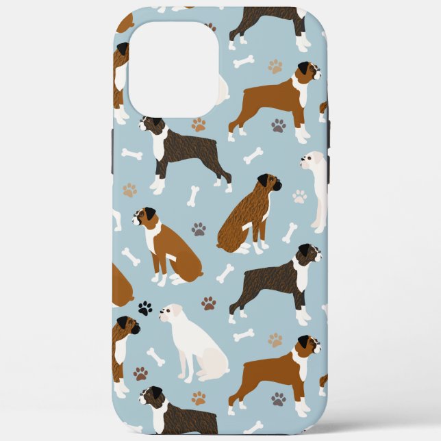 Boxer Dog Bones and Paws Case-Mate iPhone Case (Back)
