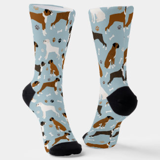 Boxer Dog Bones and Paws Socks