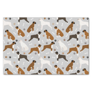 Boxer Dog Bones and Paws Tissue Paper