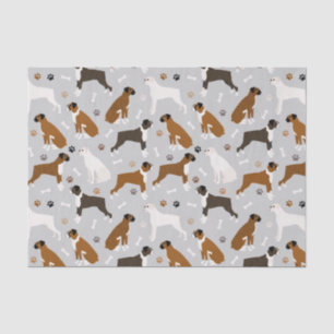 Boxer Dog Bones and Paws Tissue Paper