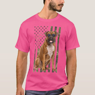 Boxer Dog Boxer Dad Mum Camo Usa Flag Boxer Lovers T-Shirt