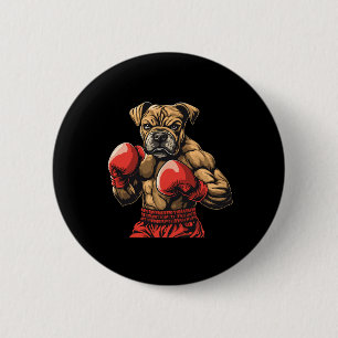 Boxer Dog Boxing Gloves Graphic For Men Women Girl 6 Cm Round Badge