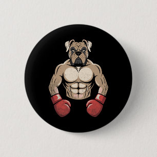 Boxer Dog Boxing Gloves Pet Dogs Boxers Men Women 6 Cm Round Badge