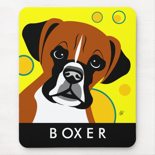 Boxer dog breed mouse mat (Front)
