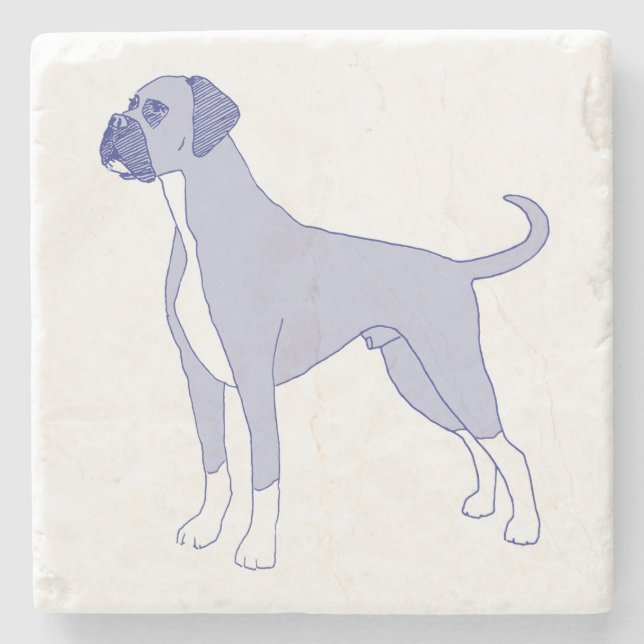 Boxer dog breed stone coaster (Front)
